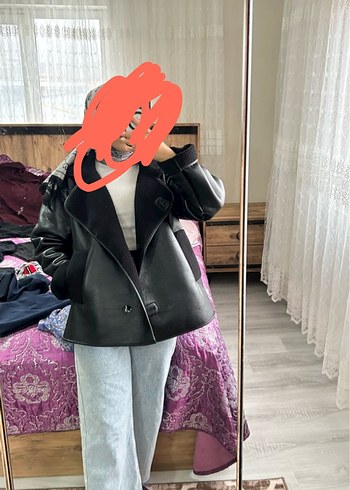 Siyah Kürklü ceket - Görsel 2