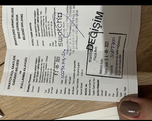 Beden ten rengi Renk Swatch kadın saati haziran 2023 de aldım