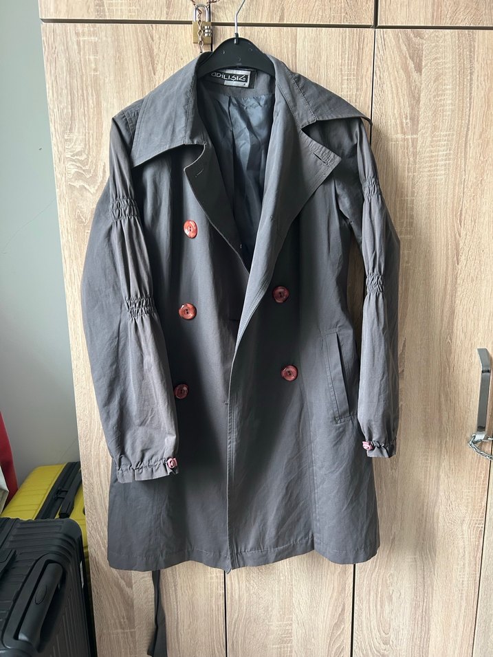 Gri Trençkot - Görsel 2