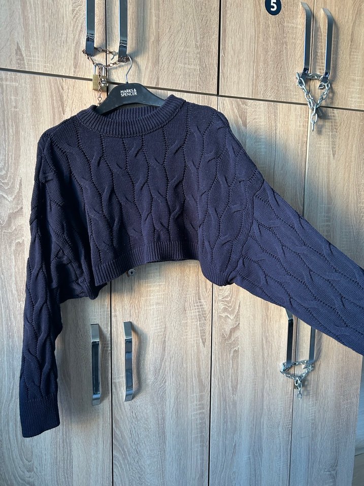 Lacivert Stradivarius Kazak - Görsel 2