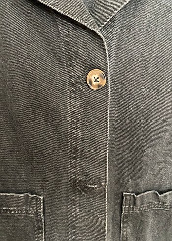 s Beden Siyah Kadın Denim Ceket