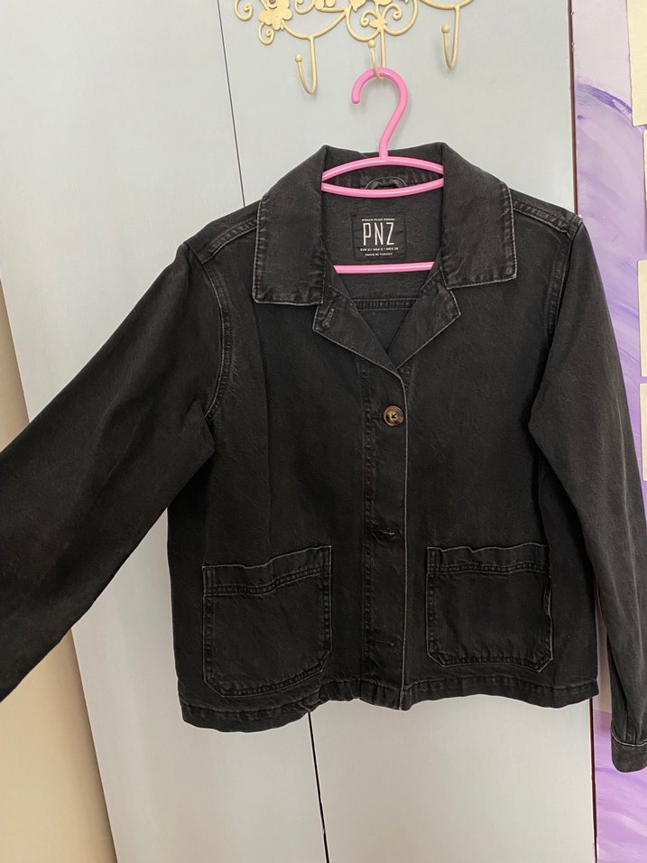 Siyah Kadın Denim Ceket - Görsel 2