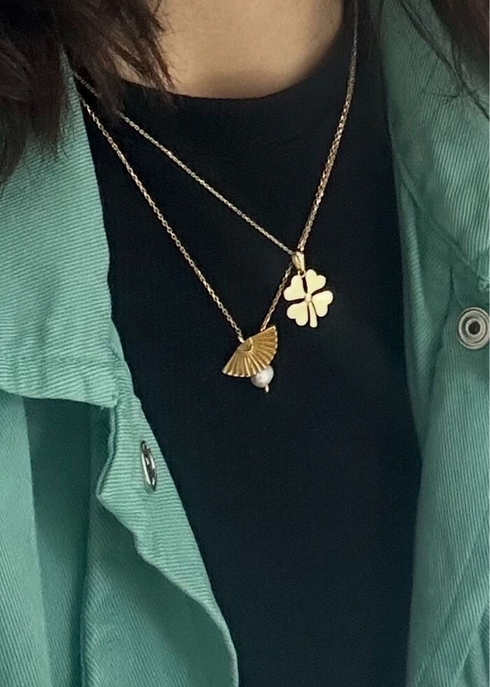 Kuf vintage yelpaze kolye - Görsel 2