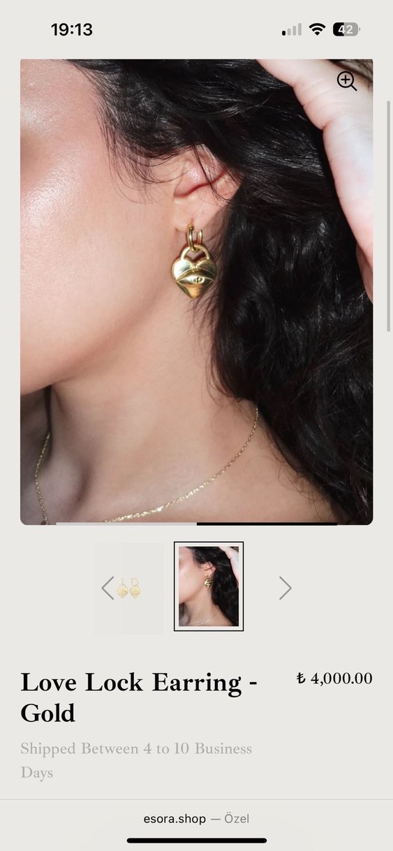 Esora kalp küpe - Görsel 3