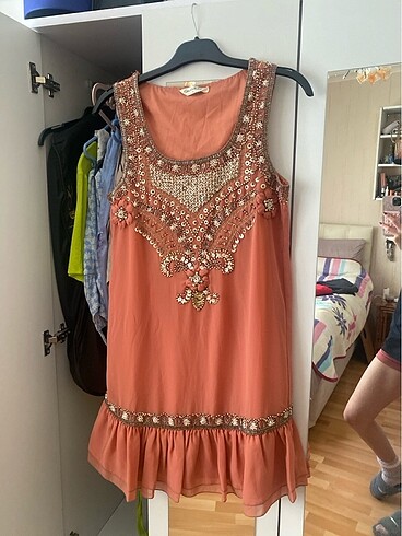 Miss Selfridge marka Vintage şifon elbise