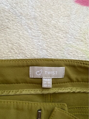 36 Beden Twist yağ yeşili pantolon