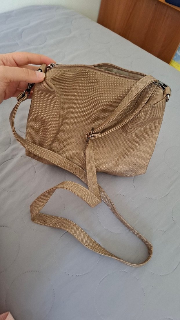 Bej Deri Zincir Detaylı Kadın Çanta - Görsel 5