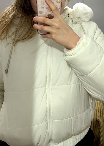 LUMBERJACK BEYAZ ÇİFT TARAFLI KADIN MONT - Görsel 5