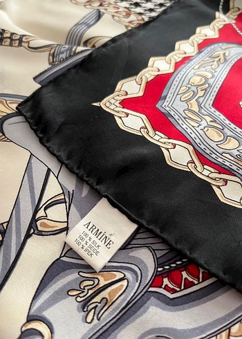 ARMİNE saten ipek desenli eşarp - Görsel 5