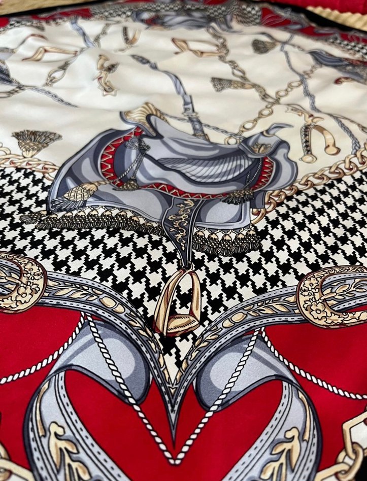 ARMİNE saten ipek desenli eşarp - Görsel 2