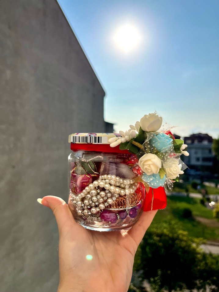 Dolu dolu doğal taş takı kavanozu - Görsel 2