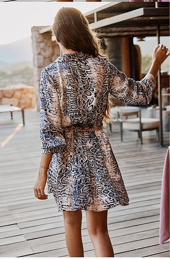 xl Beden Zara Leopar Desenli Elbise