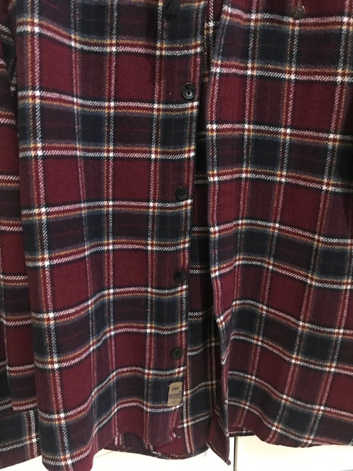 Bordo Kapüşonlu Ekose Gömlek - Görsel 2