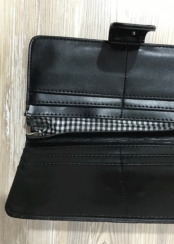 Siyah Deri Fermuarlı Kadın Cüzdanı - Görsel 2