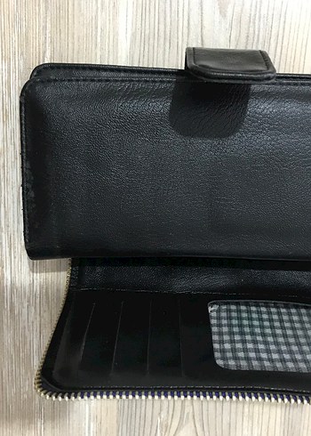 Siyah Deri Fermuarlı Kadın Cüzdanı - Görsel 3