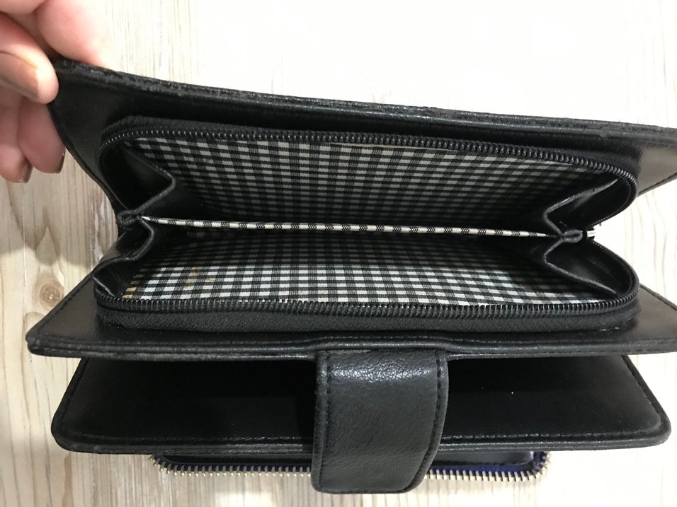 Siyah Deri Fermuarlı Kadın Cüzdanı - Görsel 4