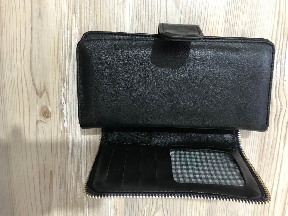 Siyah Deri Fermuarlı Kadın Cüzdanı - Görsel 3