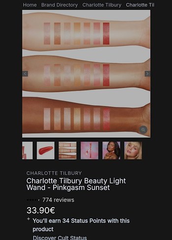 Diğer Charlotte Tilbury beauty light wand Pinkgasm sunset
