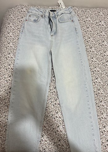 Geniş Kesim Midi Boy Mavi Denim Kadın Jean