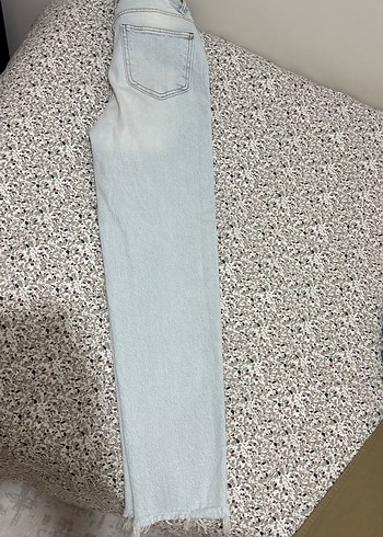 34 Beden Geniş Kesim Midi Boy Mavi Denim Kadın Jean