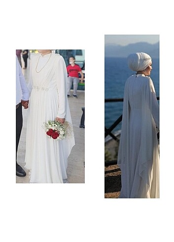 Tesettür Beyaz Nikah Elbisesi 