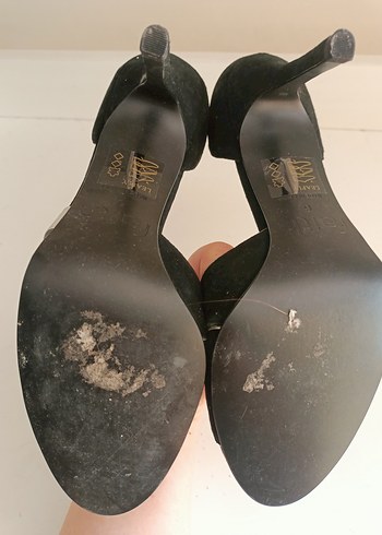 Faith Tokalı Siyah Gri Stiletto Topuklu Kadın Ayakkabı