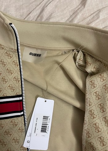 Guess Guess logolu Fermuarlı erkek ceket