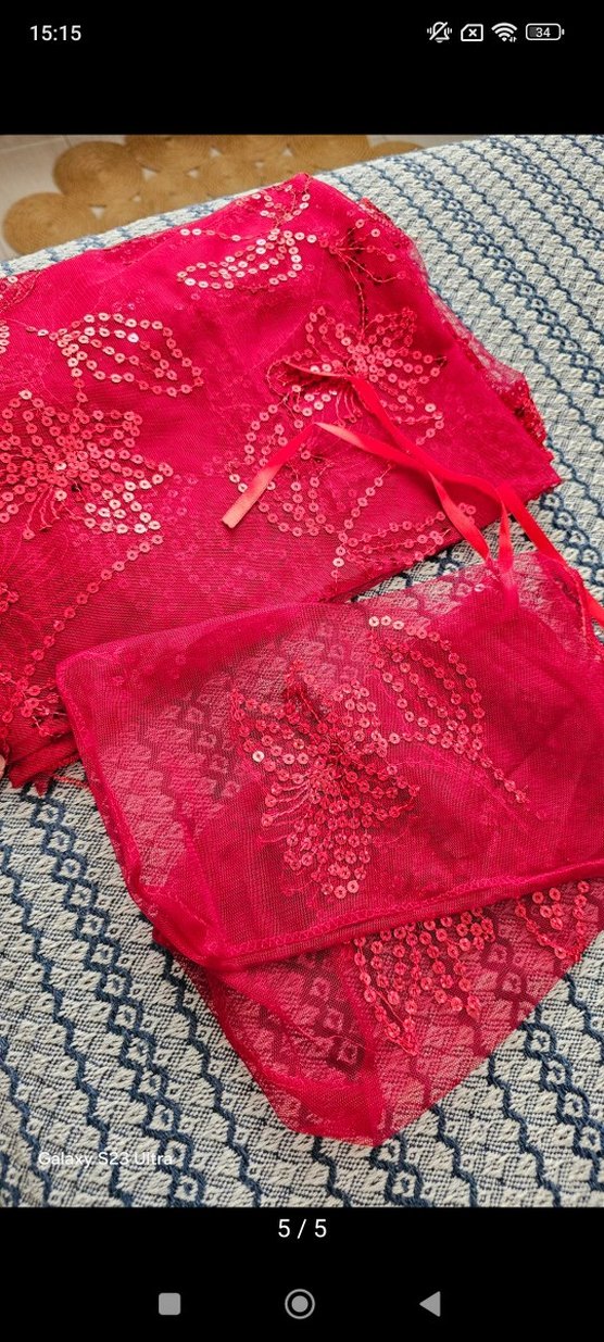 Nakışlı Boncuklu Lacivert bindallı - Görsel 5