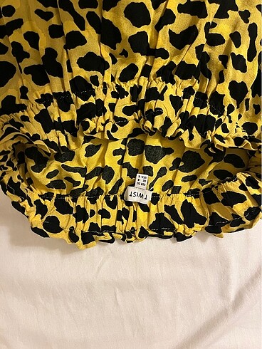s Beden sarı Renk Beli lastikli sarı leoparlı kısa etek