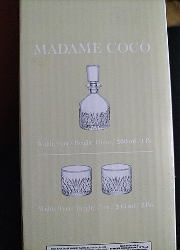 Madame Coco VİSKİ BARDAK SETİ