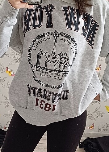gri new york yakali sweat