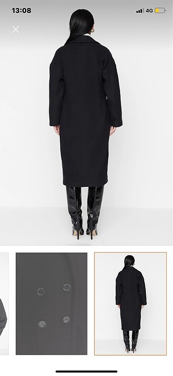 xs Beden siyah Renk Trendyol milka kaban oversize