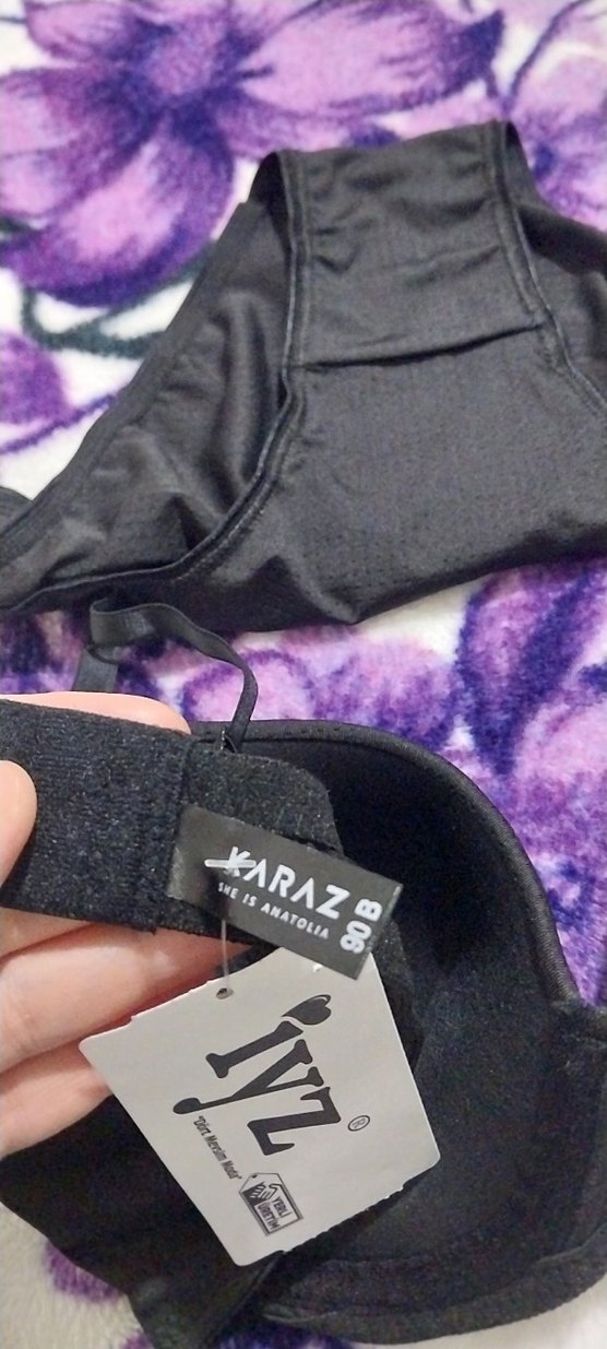 Karaz Siyah Mini Goth Spor Sütyeni 90B - Görsel 4