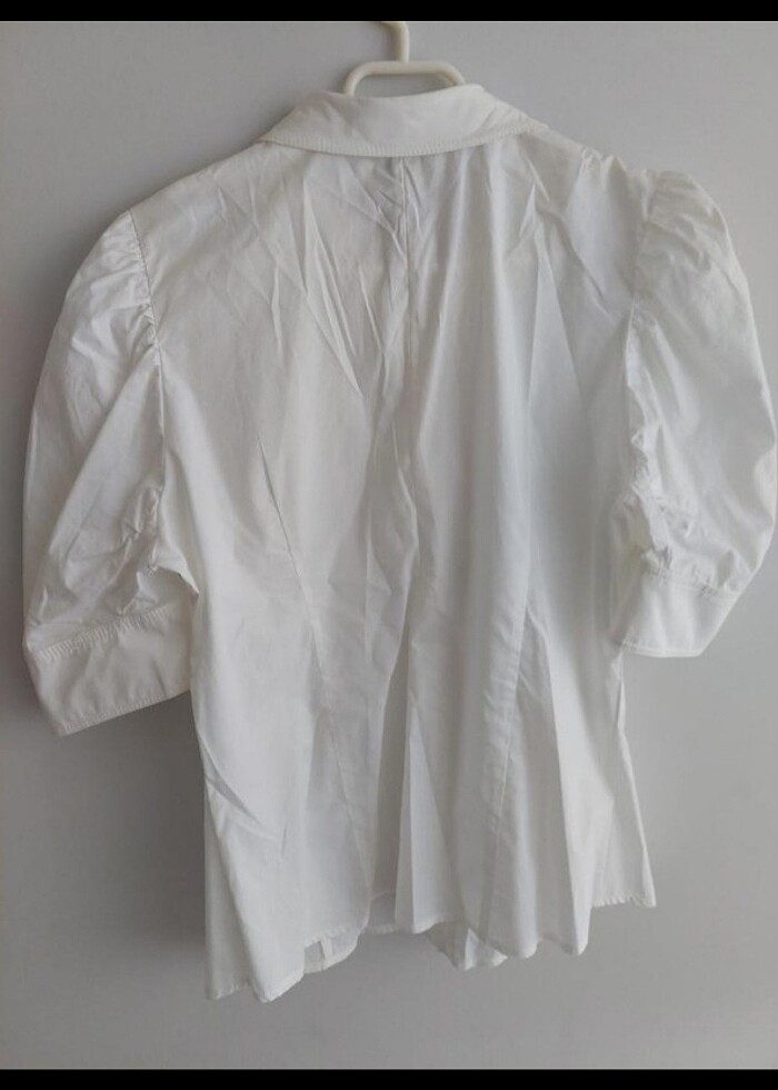 Chima kısa kollu beyaz gömlek  - Görsel 2