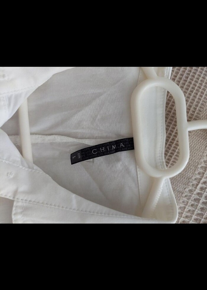 Chima kısa kollu beyaz gömlek  - Görsel 4