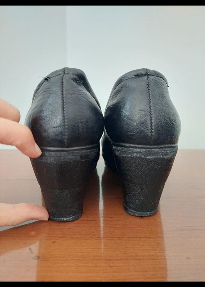 Siyah kadın dolgu topuk ayakkabı  - Görsel 2