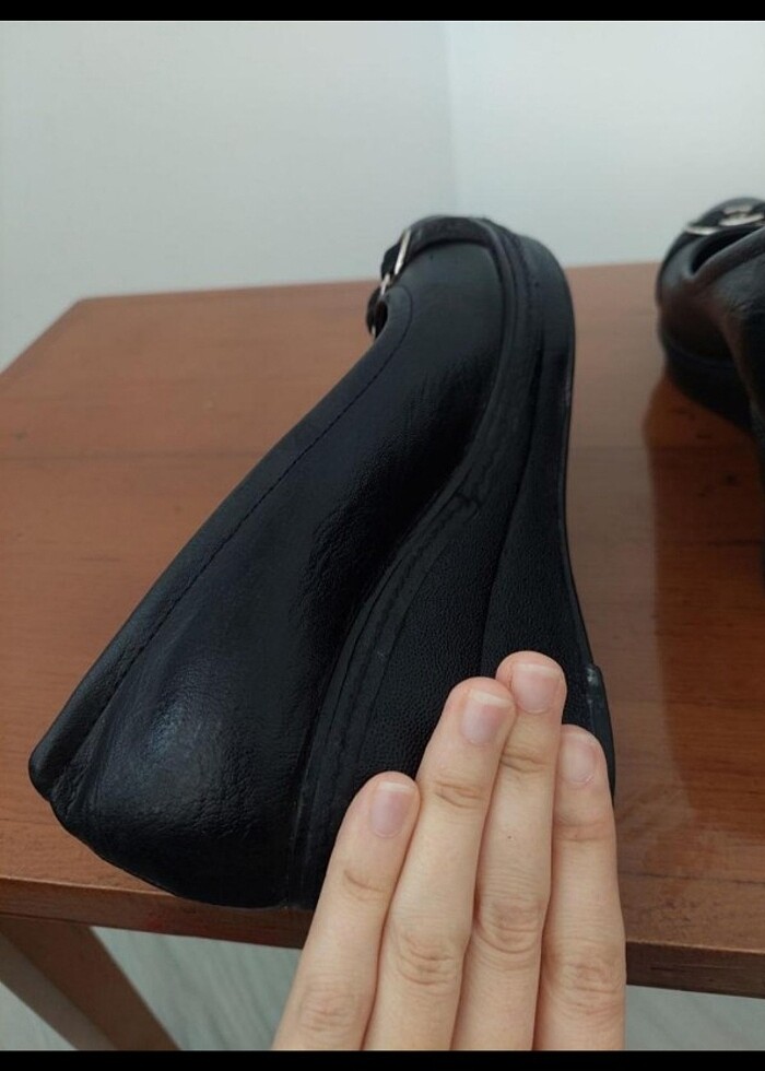 Siyah kadın dolgu topuk ayakkabı  - Görsel 3