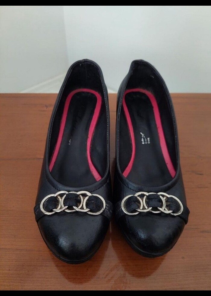 Siyah kadın dolgu topuk ayakkabı  - Görsel 5