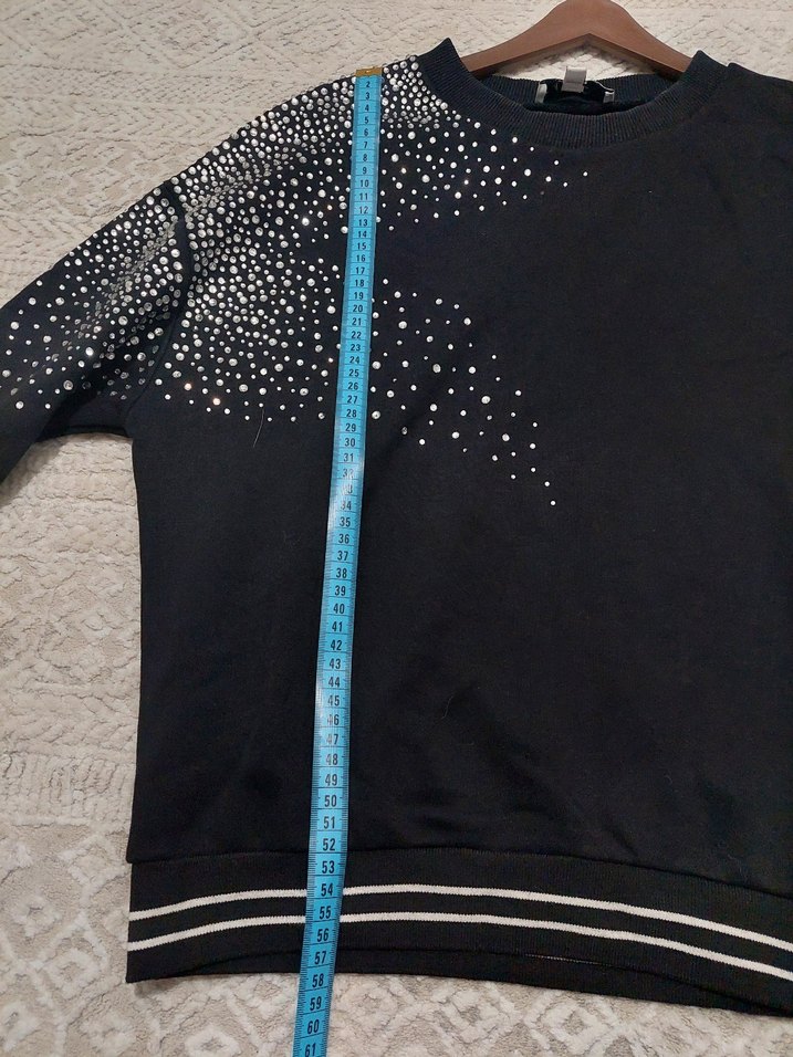 ipekyol Siyah Payetli Uzun Kollu Salaş Kadın Sweatshirt - Görsel 3