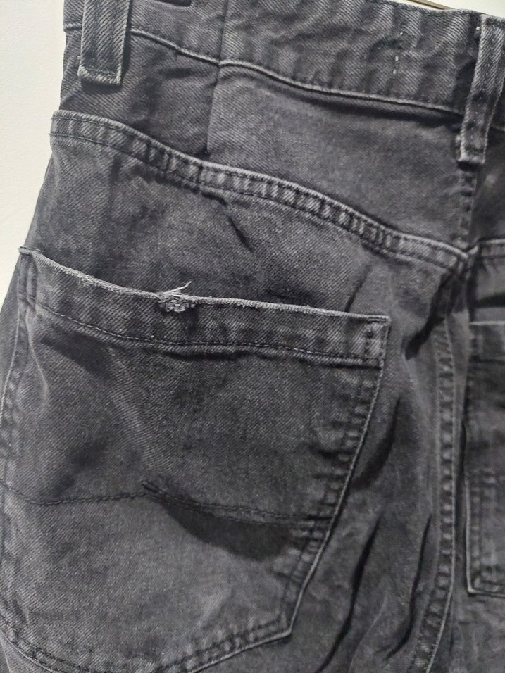 bershka Gri Bol Kesim Denim Pantolon - Görsel 3