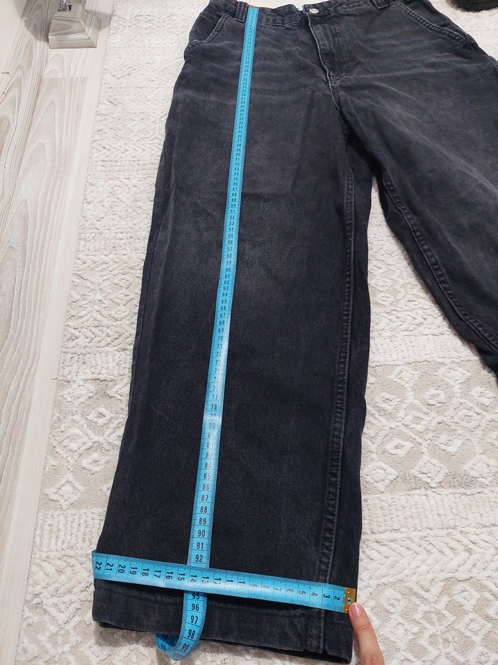 bershka Gri Bol Kesim Denim Pantolon - Görsel 4