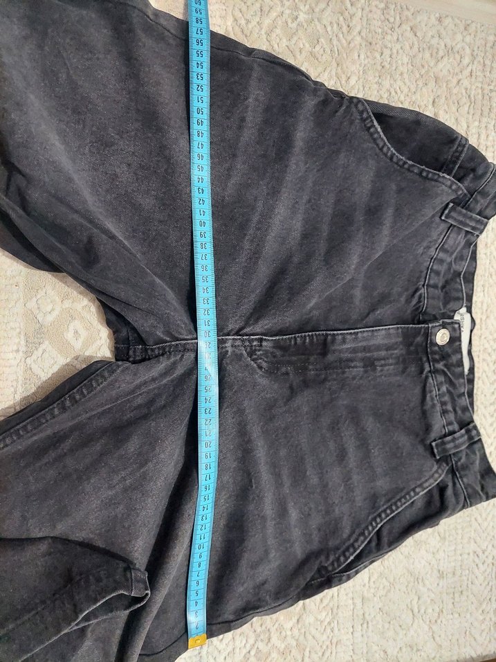 bershka Gri Bol Kesim Denim Pantolon - Görsel 5