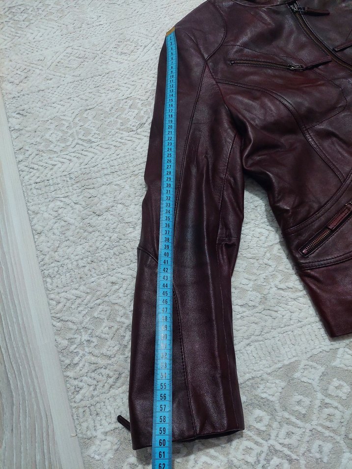 derimod Bordo Kadın Deri Ceket - Görsel 5