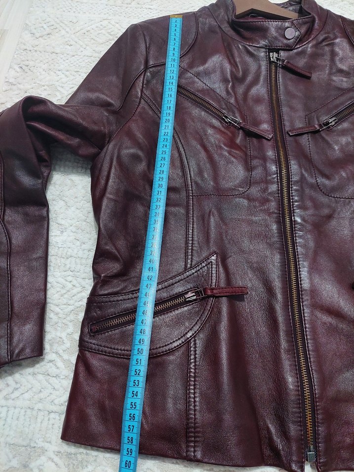 derimod Bordo Kadın Deri Ceket - Görsel 3