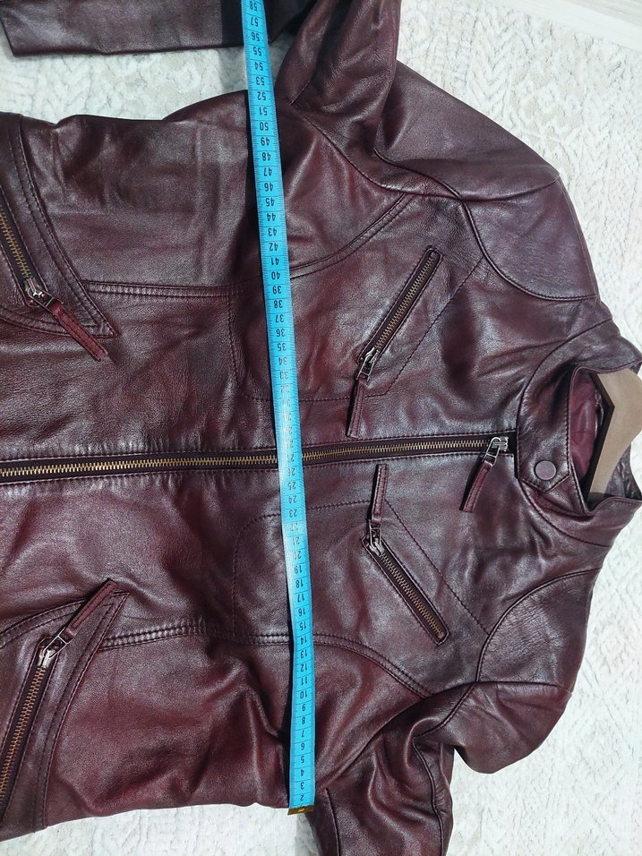 derimod Bordo Kadın Deri Ceket - Görsel 4