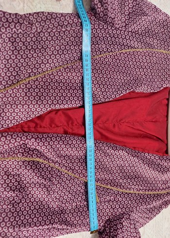 Bordo Desenli vintage röpteşambır - Görsel 5