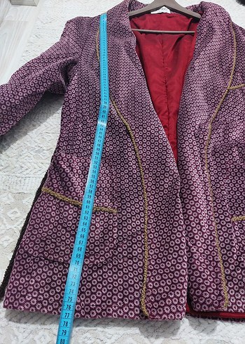 Bordo Desenli vintage röpteşambır - Görsel 3