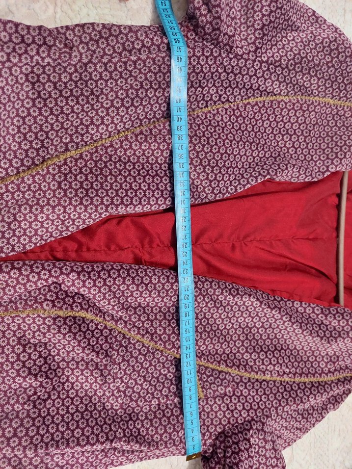 Bordo Desenli vintage röpteşambır - Görsel 5