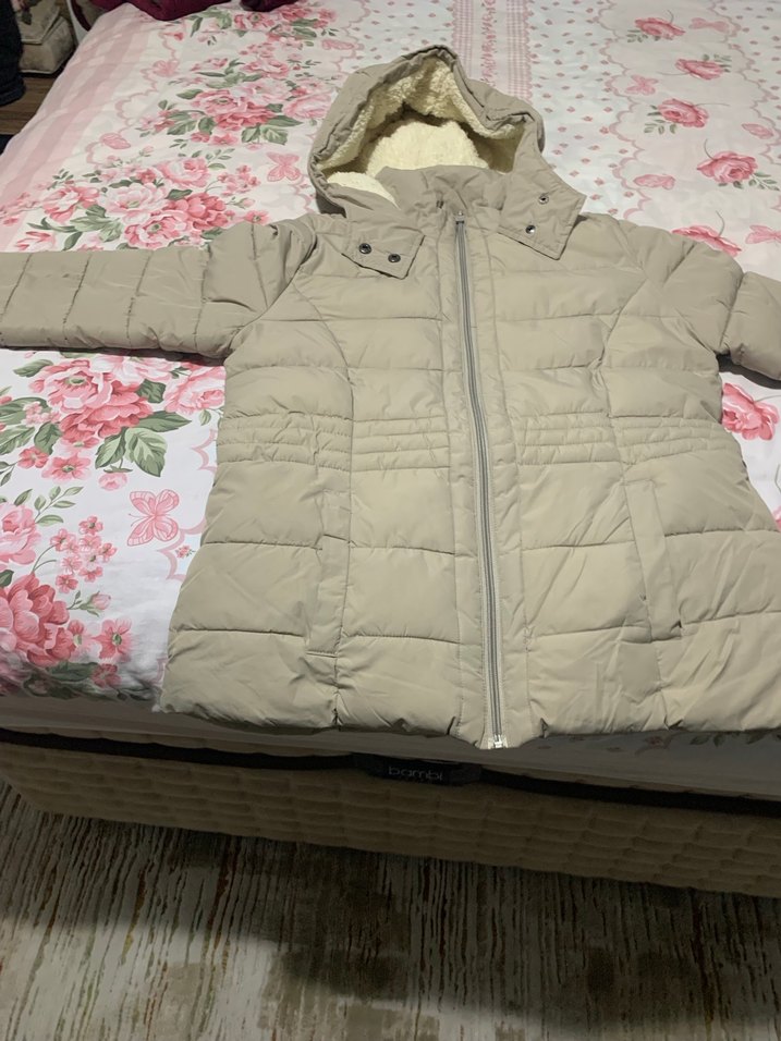 Bej Fermuarlı Kadın Midi Mont - Görsel 4