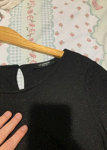 Kadın Parlak Simli Kumaş Pantolon - Görsel 2